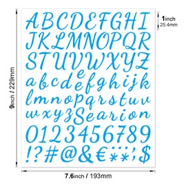 760 Pieces 10 Sheets Blue Letters Stickers,1 Inch Self Adhesive Alphabet Number Stickers,Vinyl Letter Stickers Decals for Scrapbooking,Mailbox,Window,Notebook,Classroom Decor, Door, Business