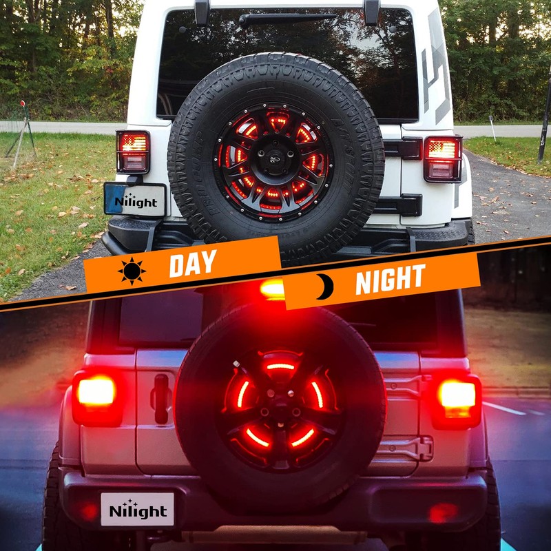 Nilight Spare Tire Brake Light Wheel Light 3rd Third Brake