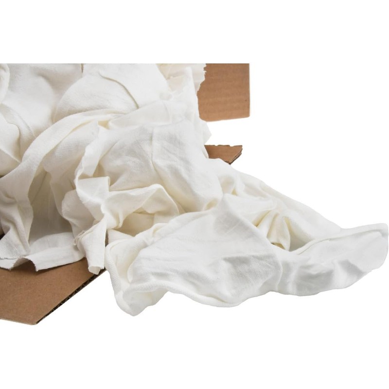PRO SOURCE Reclaimed White Cotton T-Shirt Cloth Shop Rags, Sold