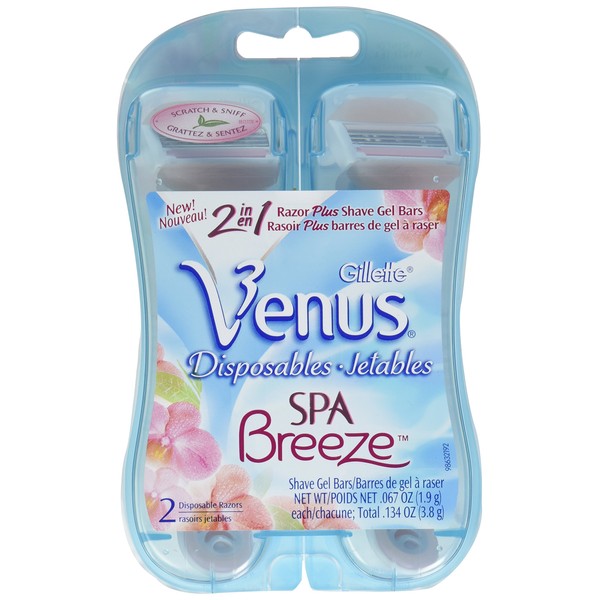 Gillette Venus Spa Breeze Disposable Women's Razor 2 Count