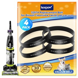 KEEPOW Replacement Belts Compatible with Bissell Powerlifter/CleanView Swivel Rewind Pet Vacuum 2252, 2253, 2254, 22543, 2255, 2256, 2258, 2259, 2260, 2316, 1790, 1792, Part#32074, 4 Pack