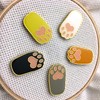 Orange Paw Enamel Magnetic Needle Minder - Tabby Tortie Cat