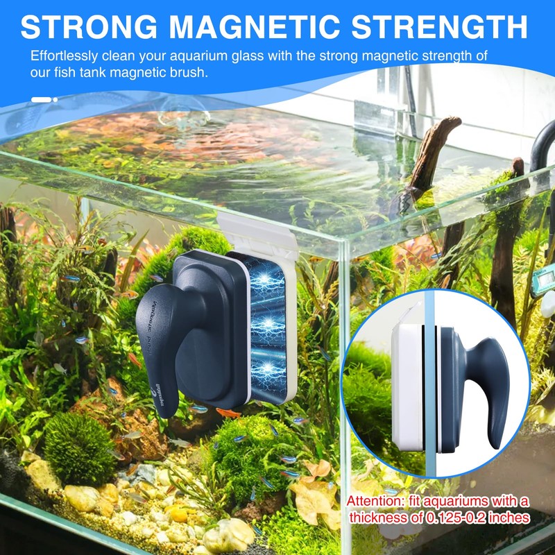 fishkeeper Aquarium Strong Magnetic Glass Cleaner Brush, Fish Tank Algae
