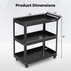 IRONMAX 3 Tier Utility Cart, Heavy Duty Steel Push Service
