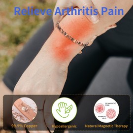 Magnetic Therapy Arthritis Copper Jewelry Set for Women, 3500 Gauss Magnetic Therapy Effectively Relieves Arthritis and Wrist Pain, Combination of Fashion and Health (Bracelet+Anklet) (C)