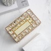 European Style Rectangular Metal Crystal Tissue Box Desktop Decorative Ornaments