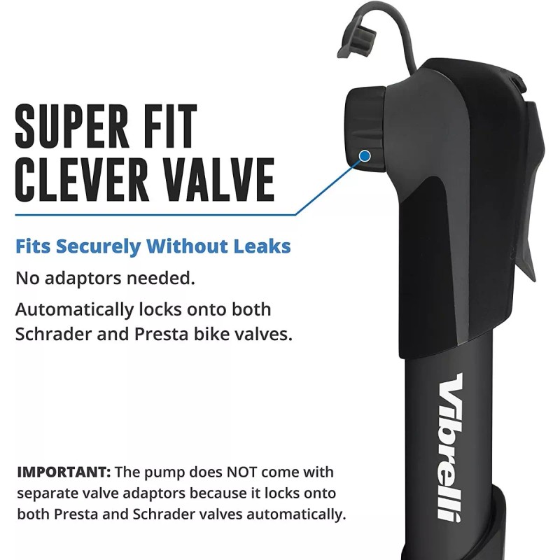 Vibrelli Mini Bomba Bicicleta Presta & Schrader 120psi