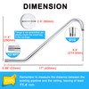 Shower Head Extension Arm with Flange，17 Inch Uvish Stainless Steel