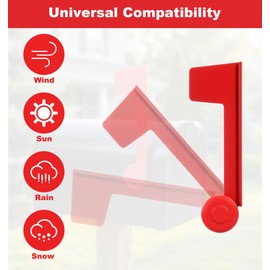 Mail Box Flag Replacement, Red Metal Replacement Mailbox Flag Easy Installation Universal Fits Outgoing Mailbox with a Hole