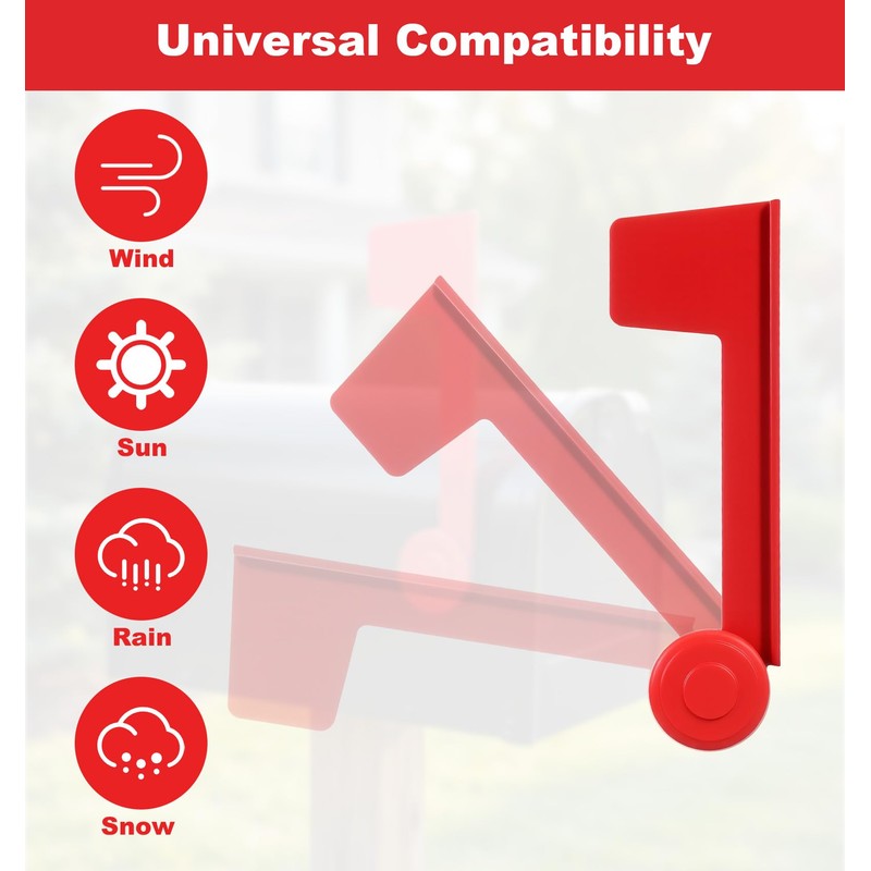 Mail Box Flag Replacement, Red Metal Replacement Mailbox Flag Easy