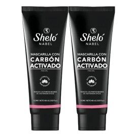 Mascarilla Con Carbon Activado Shelo Nabel® 60ml. 2 Piezas Tipo De Piel Grasa