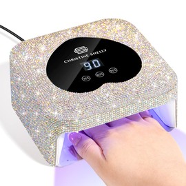 UV Nail Lamp, CHRISTINE SHELLY UV Light for Gel Nails, 48W Plug-in Mini Diamond Nail Lamp Nail Dryer with Touch Control Auto Sensor and 3 Timer Settings Nail Light Curing Lamp, Home Salon, White