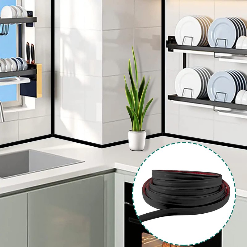 Black Quadrant Trim, Flexible Skirting Board Coving for Ceilings Plastic