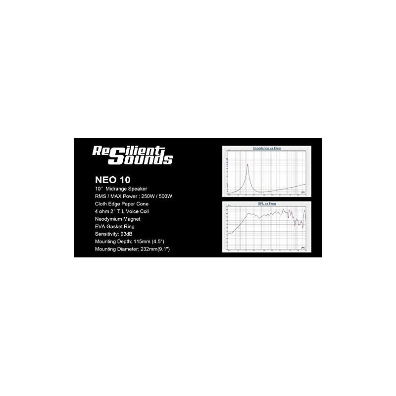 Resilient Sounds Powerful/Clear Neo 10" midrange 250RMS/500Watt