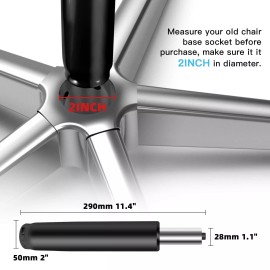Omyoffice Adjustable Gas Lift Cylinder for Office Chairs, Black, 1000LBS Capacity