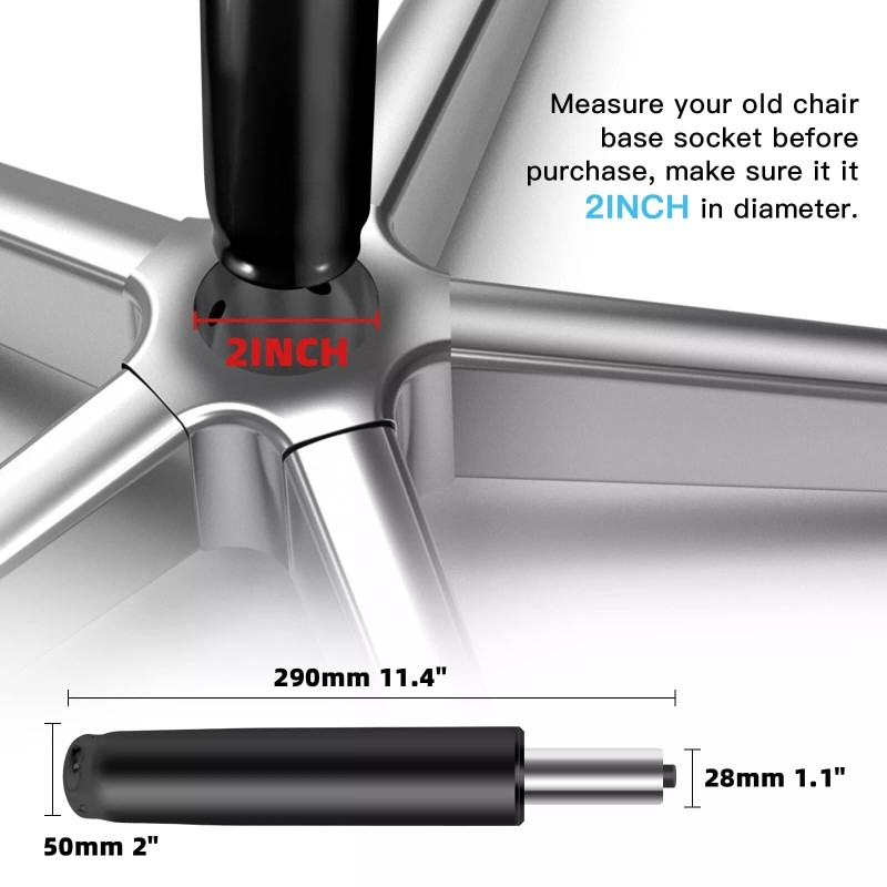 Omyoffice Adjustable Gas Lift Cylinder for Office Chairs, Black, 1000LBS