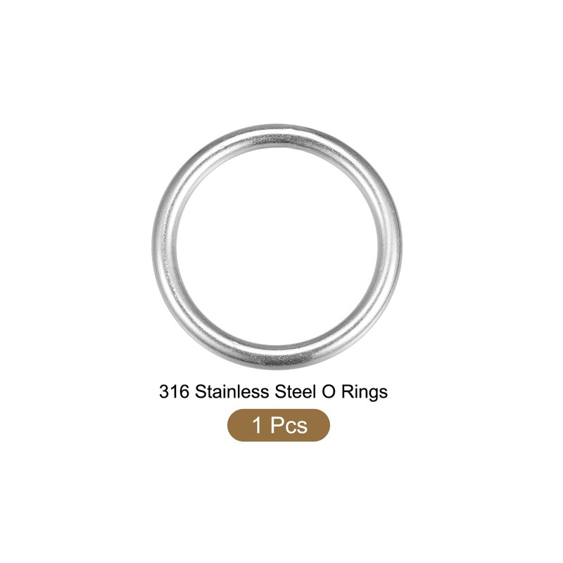 METALLIXITY 316 Stainless Steel O Rings (45x6mm) 1pcs, Welded Round