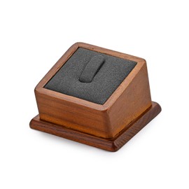Oirlv Solid Wood Single Jewellery Ring Display Stand Square Ring Stand Jewellery Display (Grey)