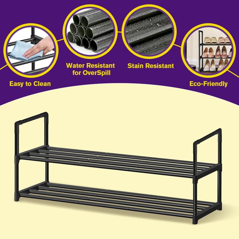 XSBAIHUO Shoe Rack - Metal Shoe Rack Organizer - Stackable
