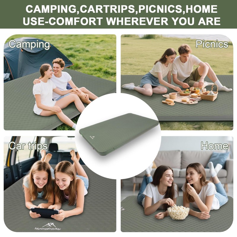 Self Inflating Sleeping Pad with Foam and Electric Pump，Innovative Y-Shaped