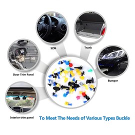 CGEAMDY Fixing Clips Car Clips Set, Auto Body Bumper Fastener Push Pin Rivet, Car Retainer Clips & Plastic Fasteners Remover Kit, For Car Door Panel Trim Sealing Strip Fixed Fasteners(200 PCS)