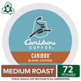 Caribou Coffee Caribou Blend, Single-Serve Keurig K-Cup Pods, Medium Roast Coffee, 12 Count (Pack of 6)