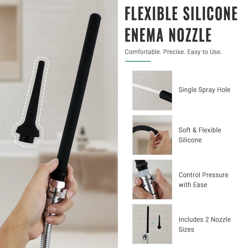 Shower Enema System with Water Control Valve, 100 Inches Hose,