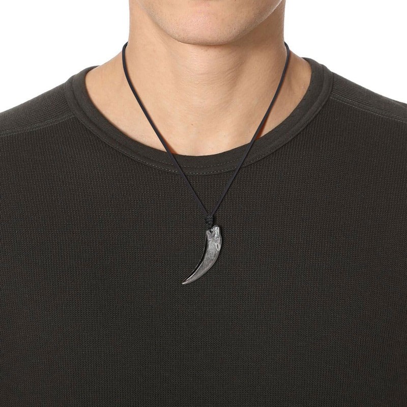 COAI Wolf Carved Golden Obsidian Wolf Fangs, Lucky Amulet Pendant/Necklace,