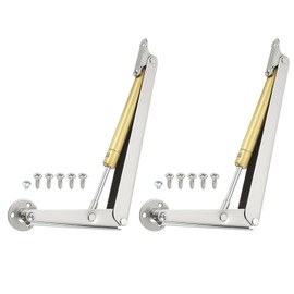 sourcing map 2Pcs Rotatable Lid Support Hinges, 13.7" 150N Folding Lift Up Hinge for Wooden Boxes Jewelry Cases Chest Cabinets Cupboards, Silver