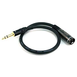 Monoprice Premier Series XLR - Cable Macho a TRS Macho de 1/4" (16 AWG), Premier Series, Negro, 1.5ft