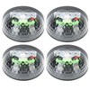 4Pcs Outdoor Waterproof Semicircle 6LED Solar Power Wall Lamp Black