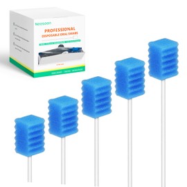 Oral Care Swabs Disposable 200 Counts - Unflavored & Sterile Mouth Cleaning Sponge Swabs - Individually Wrapped (Blue - 200 Counts)