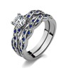 Ringcrown Juego de anillos de boda para mujer, 1 quilate,