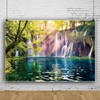Bovlleetd Waterfall Backdrops for Photography Spring Landscape Green Tree Nature