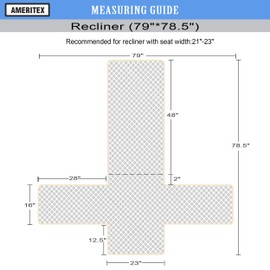 Ameritex Waterproof Nonslip Recliner Cover Stay in Place, Dog Chair Cover Furniture Protector, Ideal Recliner Slipcovers for Pets and Kids (23", Dark Grey)