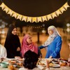 TaimeiMao Ramadan Kareem Banner, with Warm Yellow Fairy Lights, Reusable