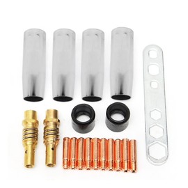 Tiardey 19pcs MB15 15AK Contact Tip& Tips Holder Difuser & Shield cup & Torch Neck Welding Torch