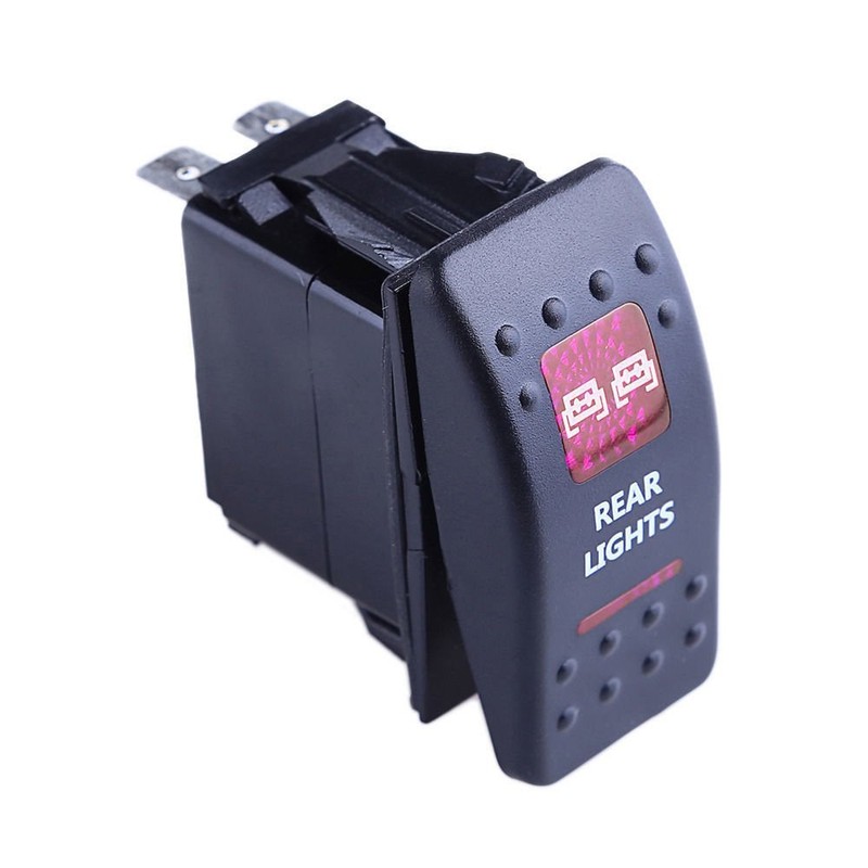 Mintice™ 12 V Car Red LED Light Illuminated Rocker Switch