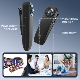 1080P Mini Body Camera with 64GB Memory Card, Bodycam HD 1080P Small Camera without WiFi, Portable Body Cam, Audio Video Recording, Portable Mini Surveillance Camera with Night Vision for Security