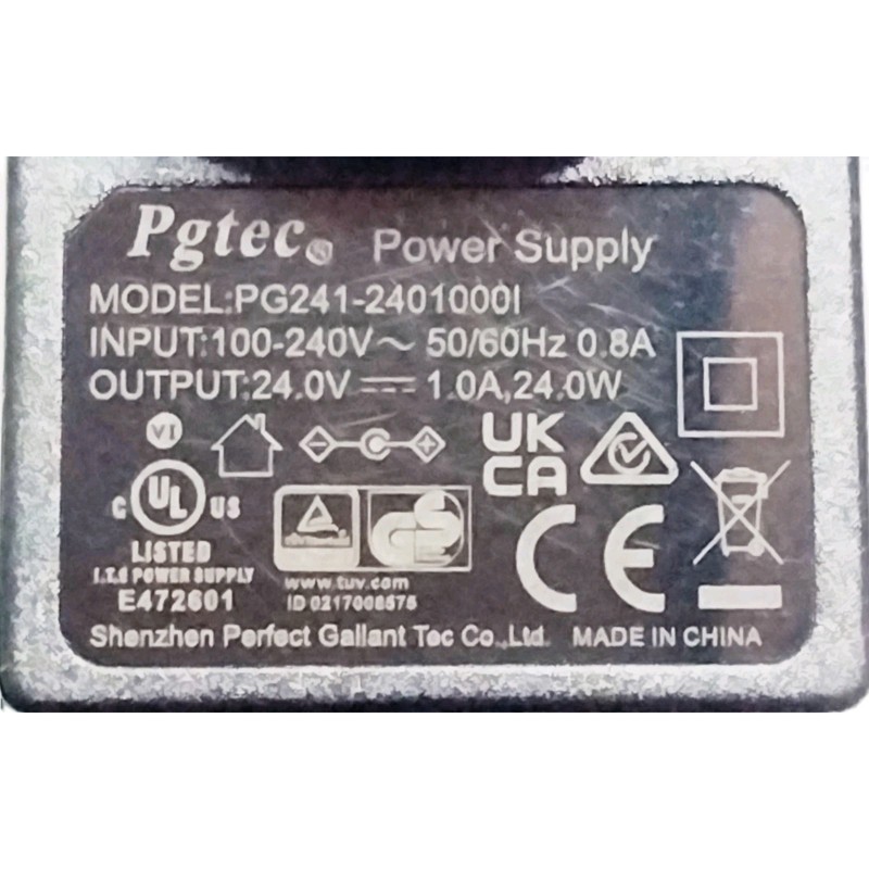 PGTEC DC 24V 1A amp AC Adapter Charger Power Supply