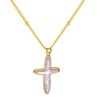 Pearl Cross Necklace for Women 14K Gold Plated Pearl Choker