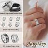 12PCS Stainless Steel Blank Finger Rings Double Grooved Ring for
