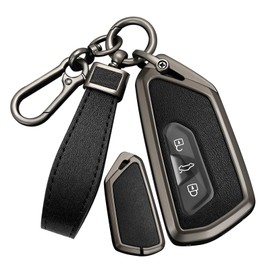 Golf Key Case, Key Holder, Key Protection, For Volkswagen VW Golf 8 GTI Taraco, Ateca, Seat Leon, MK4, Skoda, Octavia, Leon, Etc., Premium ABS, Black