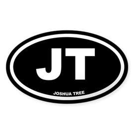 CafePress JT Joshua Tree, CA Black Euro Oval Sticker (10 Pk) Oval Car Bumper Sticker(10-Pack)