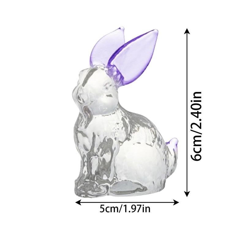 Eterspr Glass Rabbit Crystal, Tiny Micro Crystal Figures, Crystal Rabbit