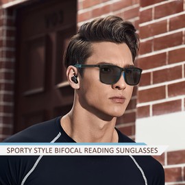 Missfive 2-Pack Mens Vibrant Bifocal Sunglasses Readers Built In, Upgraded Durable TR90 Frame with Metal Spring Hinge, UV400 Protection Feather-Light Driving/Sports Glasses +3.0