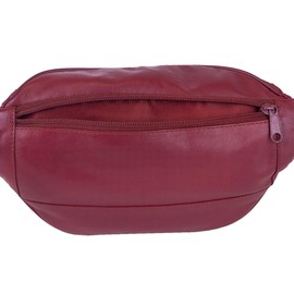 LEAS Gürteltasche Echt-Leder, rot Travel-Line