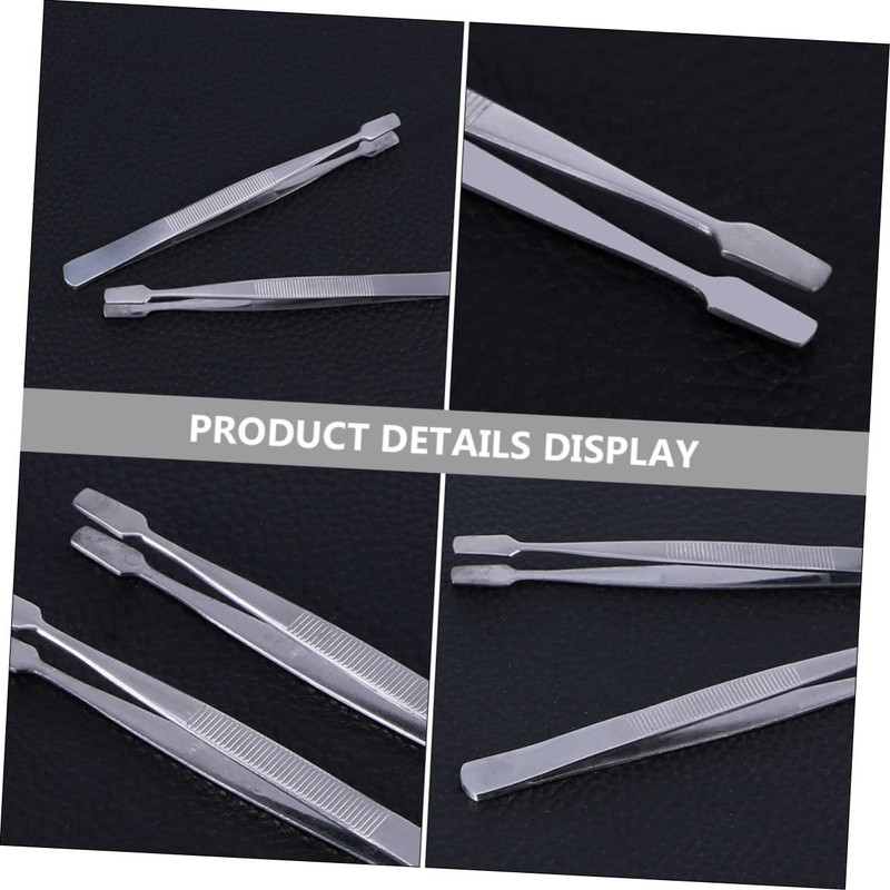 Ipetboom 3pcs Stainless Steel Stamp Tweezer Lightweight Nipper for Eyelashes