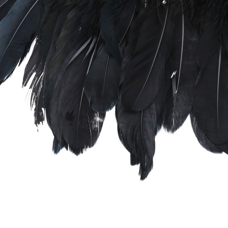 YINETTECH 1 x 2 m Goose Feather Feather Trim Black