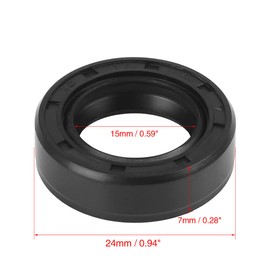 X AUTOHAUX TC Shaft Seal Seal Rubber Double Lip 15 mm x 24 mm x 7 mm for Motorcycle Crankshafts and Hydraulic Pumps